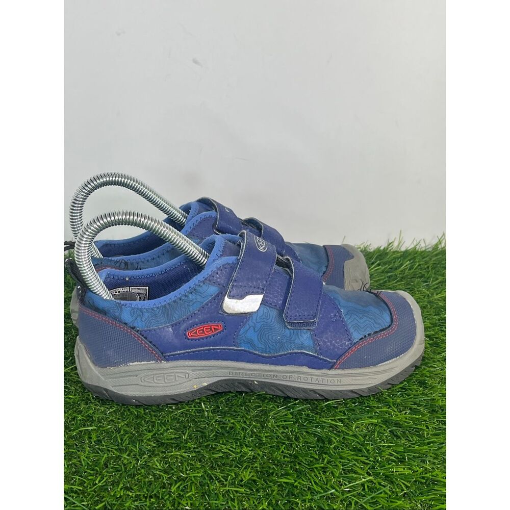KEEN Kids Blue Hook & Loop Outdoor Hiking Shoes Size US 2 EU 34 Waterproof Trail - Picture 4 of 9